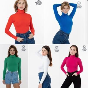 5 Los Angeles Apparel Cropped Turtlenecks